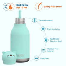 Carica l'immagine nel visualizzatore di Gallery, Bottiglia termica 460 ml "Kiki the Cat" Bestie by Asobu