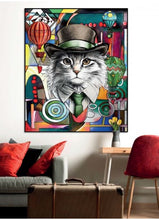 Carica l'immagine nel visualizzatore di Gallery, Quadro su Tela "Human Essence Gatto Independence" 50x60 Egan