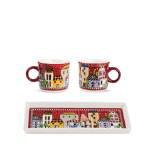 Carica l&#39;immagine nel visualizzatore di Gallery, Set 2 Tazzine da caffè + Vassoio &quot;Paese Mio&quot; Egan
