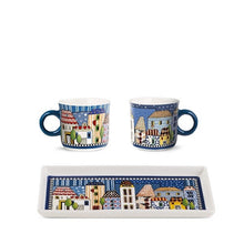 Carica l&#39;immagine nel visualizzatore di Gallery, Set 2 Tazzine da caffè + Vassoio &quot;Paese Mio&quot; Egan
